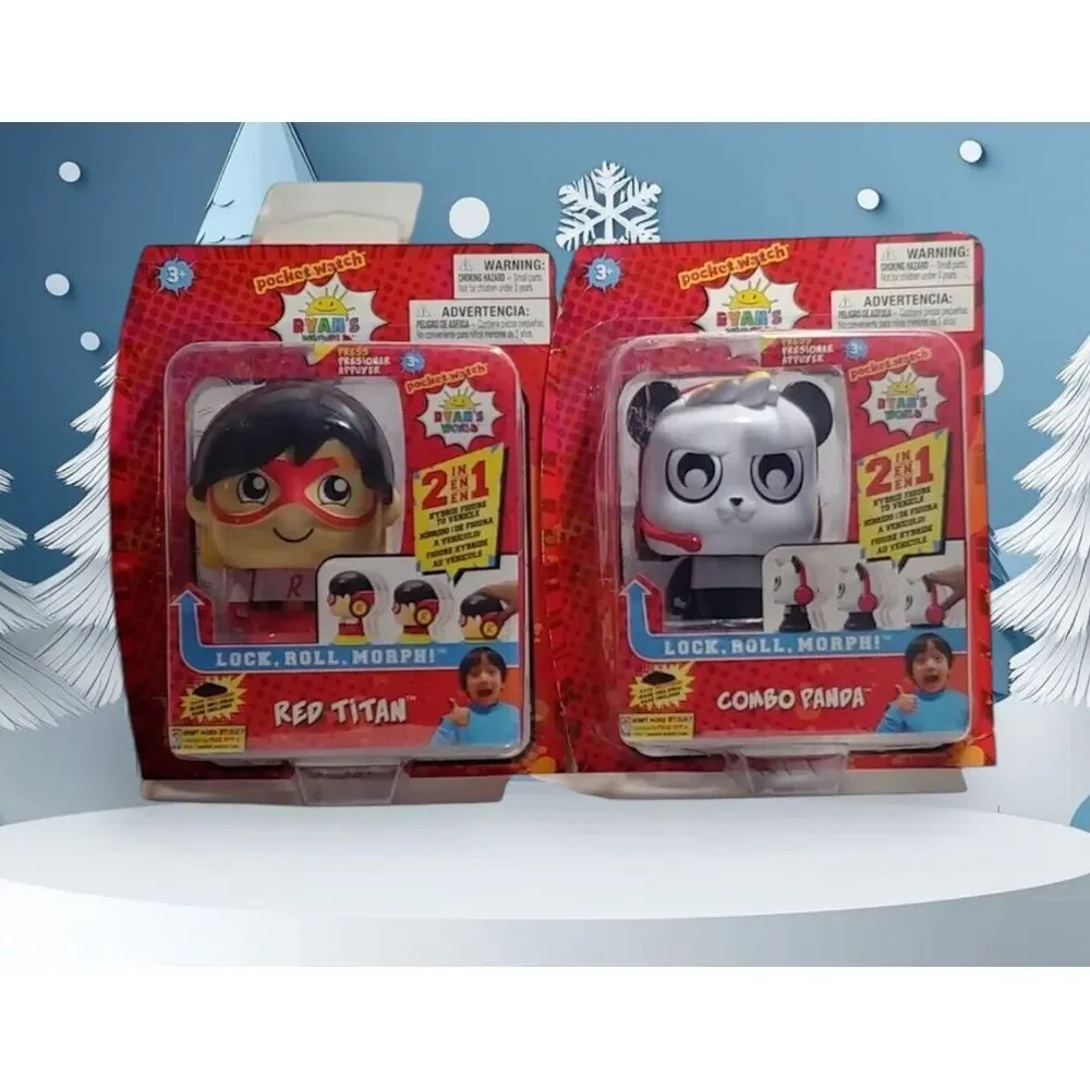 Ryan's‎ World RED TITAN & COMBO PANDA Lock,Roll, Morph Hybrid Figures To Vehicle